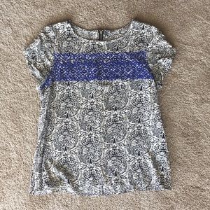 Fun patterned top from Asheville boutique “Minx”